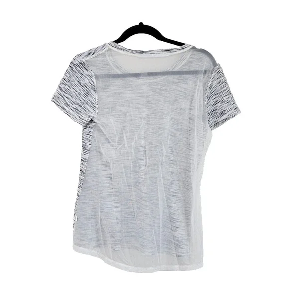 Lululemon Women's M Multicolor Stripe Beat The Heat Short Sleeve Mesh Back Shirt - Picture 2 of 13